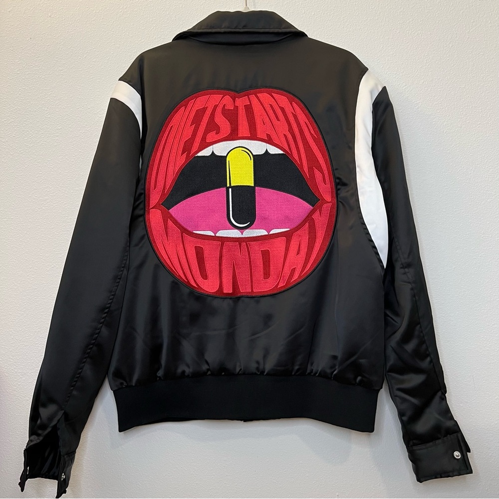 Diet Starts Monday Men’s Bomber Jacket, Black, Size L. 0090.